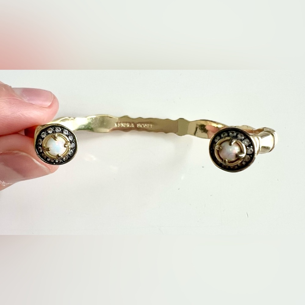 Kendra Scott Ryker Gold Cuff Bracelet with Opals - Picture 2 of 5